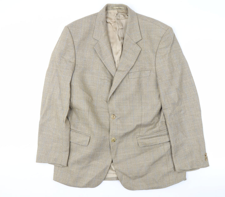Brook Taverner Men's Beige Wool Blazer 38 Regular Fit