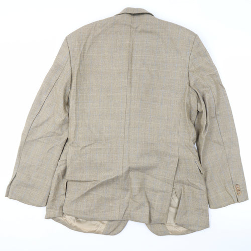 Brook Taverner Men's Beige Wool Blazer 38 Regular Fit
