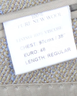 Brook Taverner Men's Beige Wool Blazer 38 Regular Fit