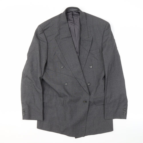 Pinstripe Men's Grey 40 Regular Fit Blazer Jacket