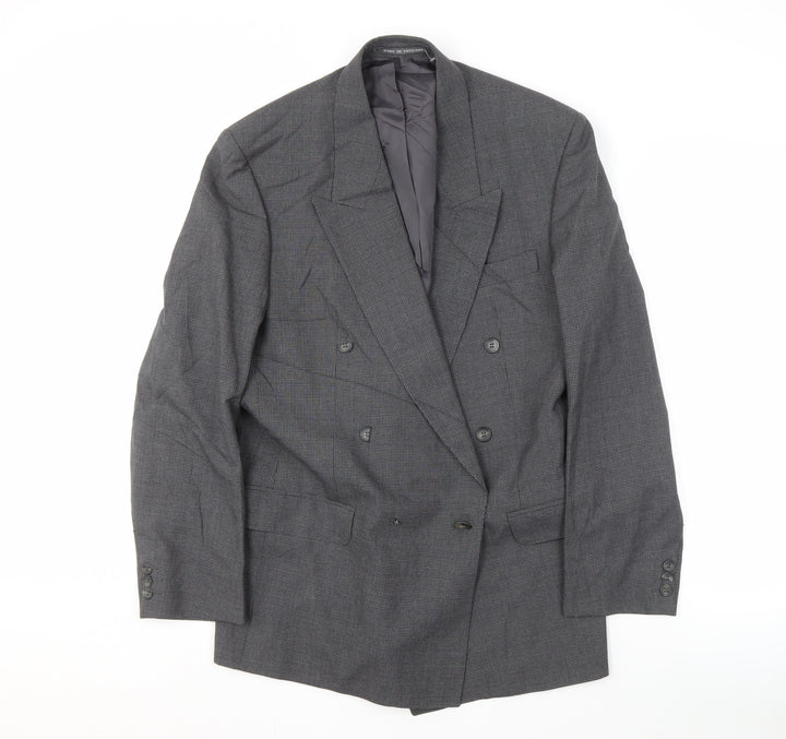 Pinstripe Men's Grey 40 Regular Fit Blazer Jacket