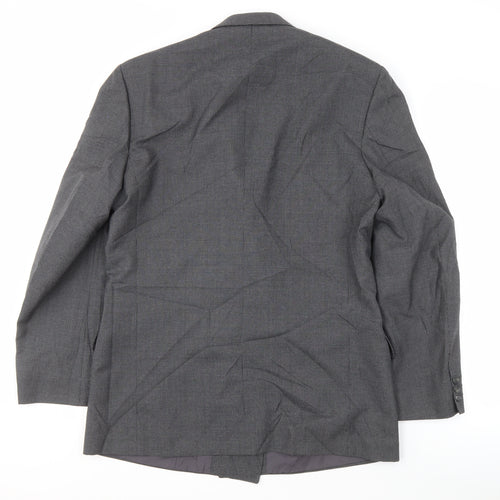 Pinstripe Men's Grey 40 Regular Fit Blazer Jacket
