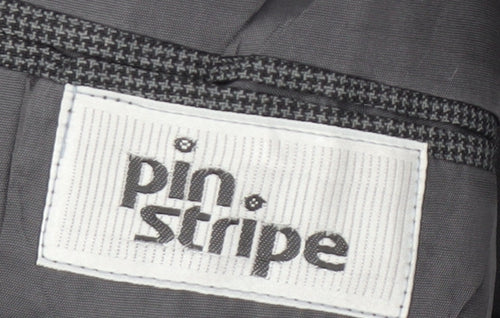 Pinstripe Men's Grey 40 Regular Fit Blazer Jacket