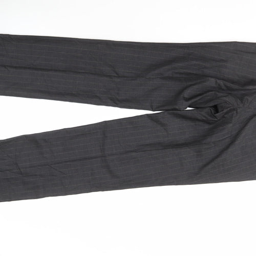 T.M. Lewin Men's Grey Striped Business Trousers 32