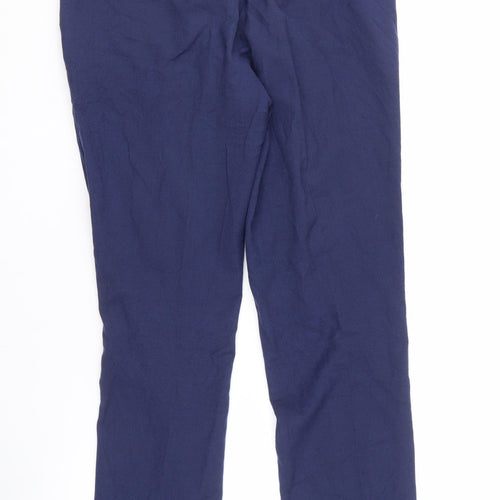 H&M Men's Blue Slim Fit Linen Trousers Size 34R
