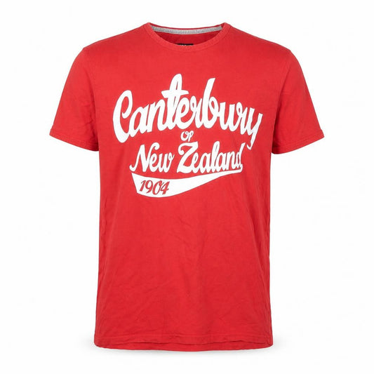 Front view of Canterbury Red Men's Graphic Print Sports T-Shirt L