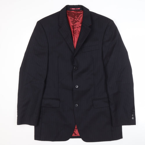 Next Men's Blue Striped Suit Jacket, Size 38, Formal Style