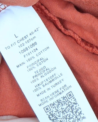 Collusion Men's Orange Cotton T-Shirt - Size L