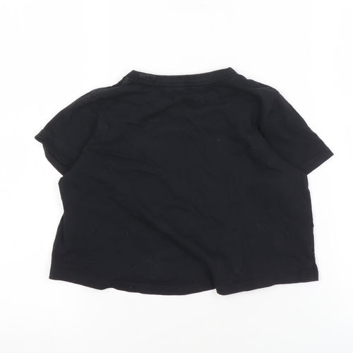 Nike Girls Black Cotton T-Shirt, 11-12 Years, Short Sleeve