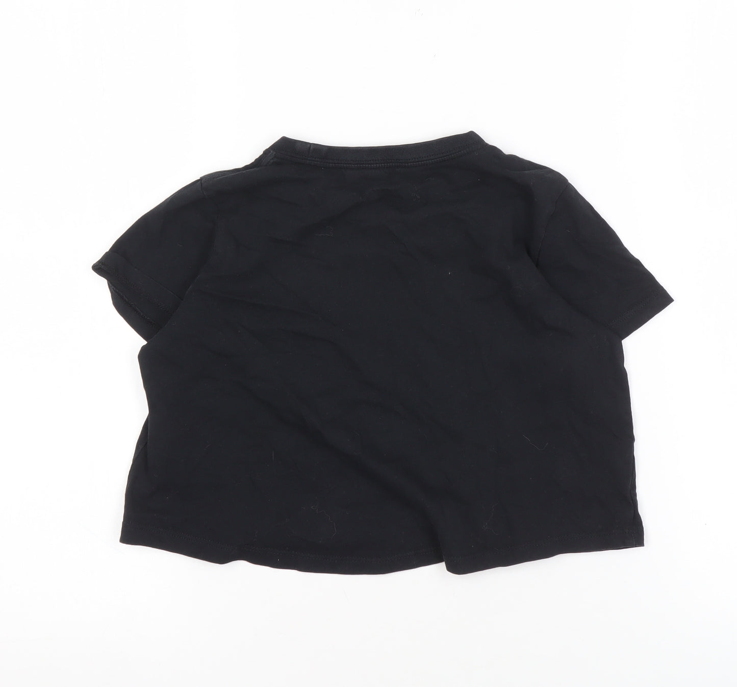 Nike Girls Black Cotton T-Shirt, 11-12 Years, Short Sleeve