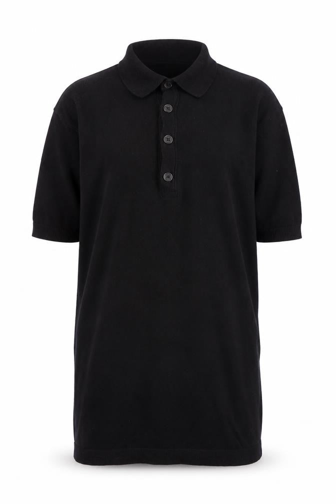 Front view of Zara Men's Black Polo Shirt, size S, Short Sleeve