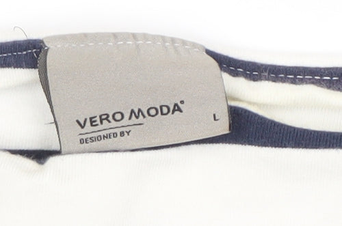 Vero Moda Women's Multicoloured Striped T-Shirt L