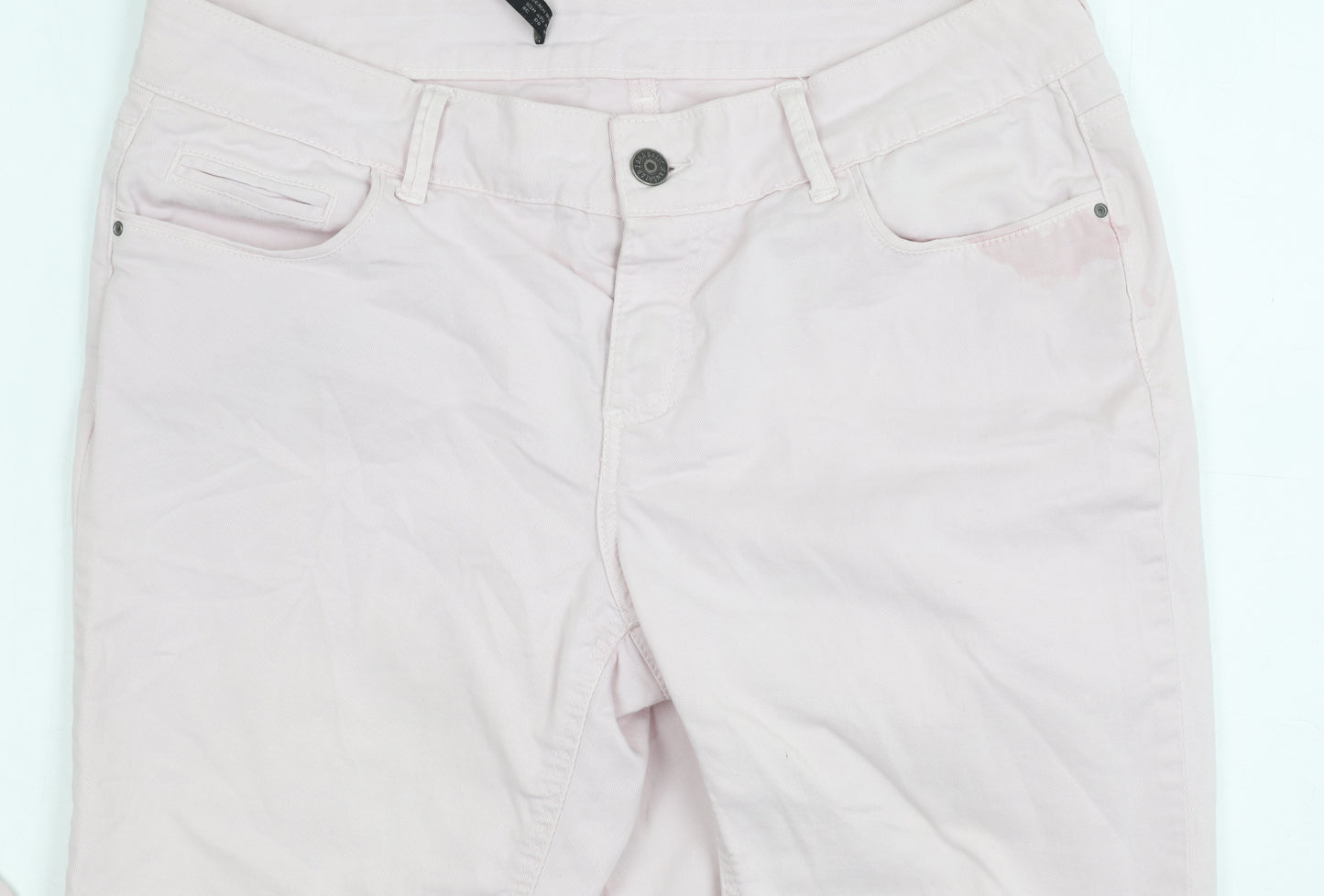 Zara Basic Women's Pink Jeans - Size 12 Trendy