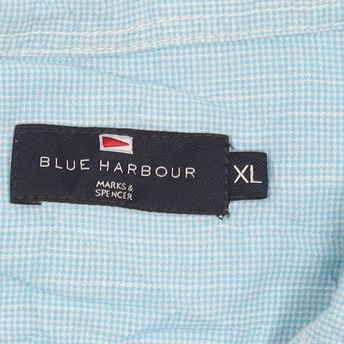 Marks and Spencer Blue Striped Men's XL Button-Up Shirt