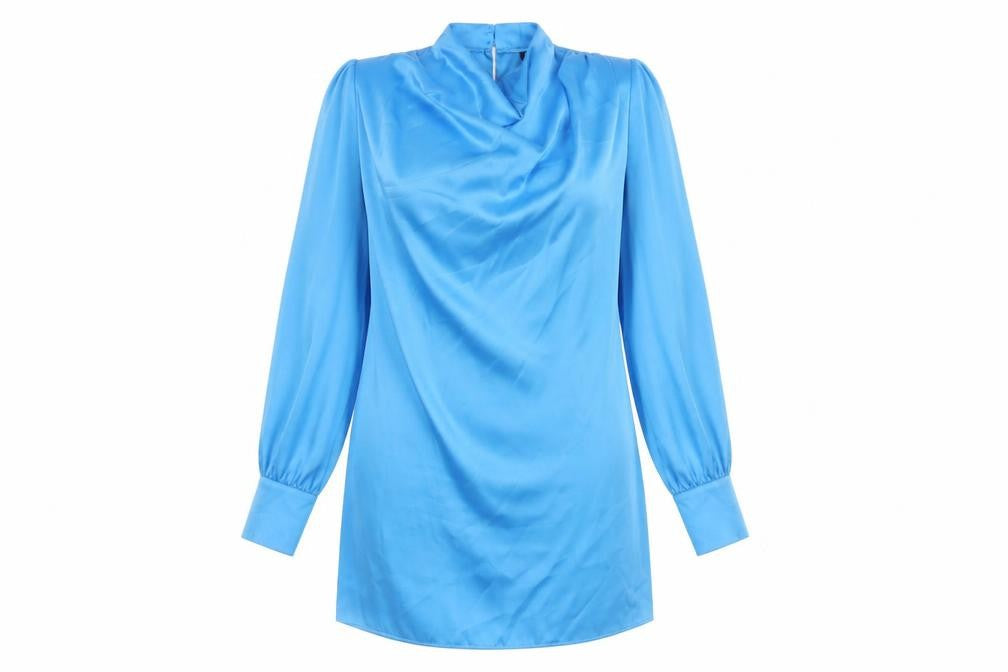 Front view of River Island Women's Blue Shirt Dress, size 12