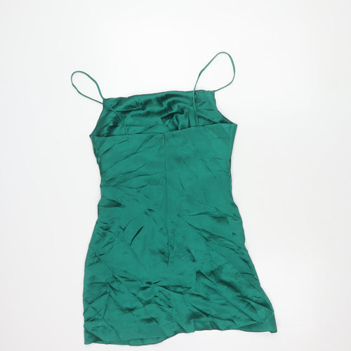 Zara Women's Green Slip Dress, Size S, Sleeveless