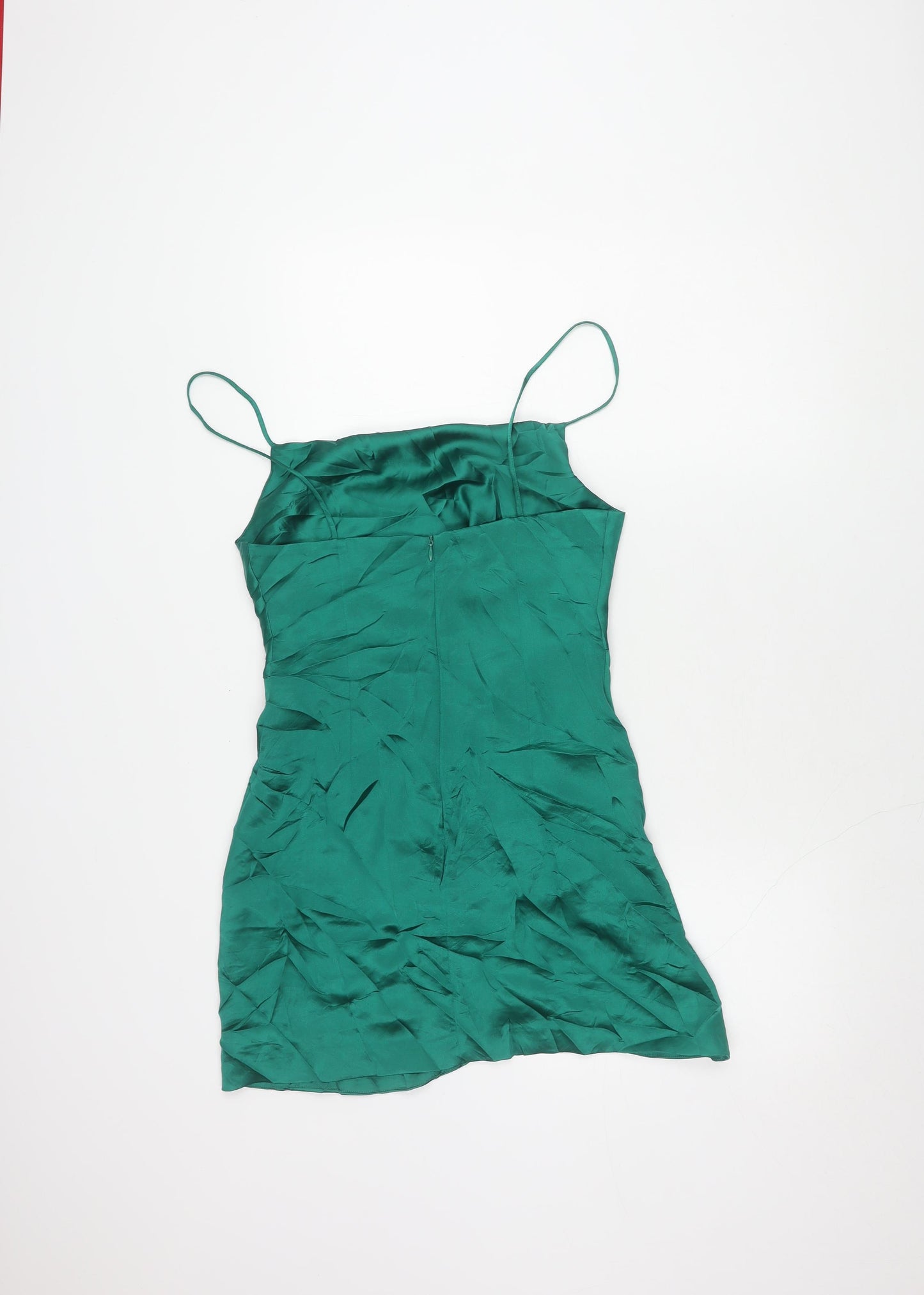 Zara Women's Green Slip Dress, Size S, Sleeveless
