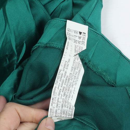 Zara Women's Green Slip Dress, Size S, Sleeveless