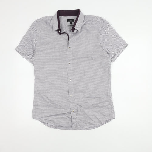 Next Men's Slim Fit Multicoloured Shirt M, Short Sleeve