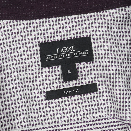 Next Men's Slim Fit Multicoloured Shirt M, Short Sleeve