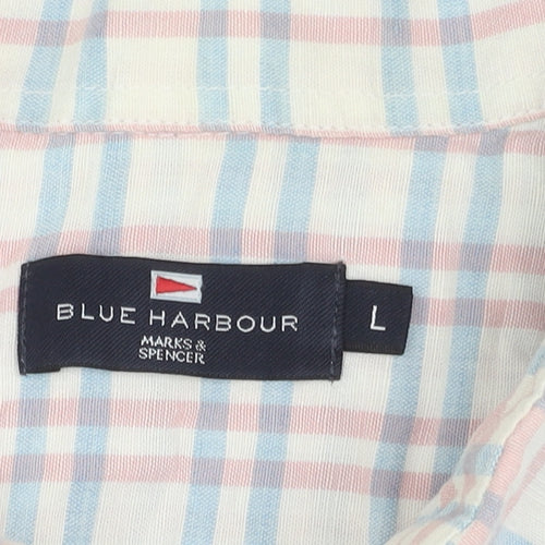 Marks and Spencer Men's Multicoloured Plaid Shirt L