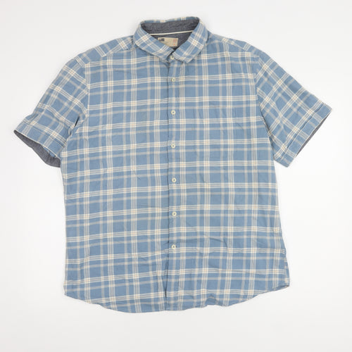 Marks and Spencer Men's Large Blue Check Shirt