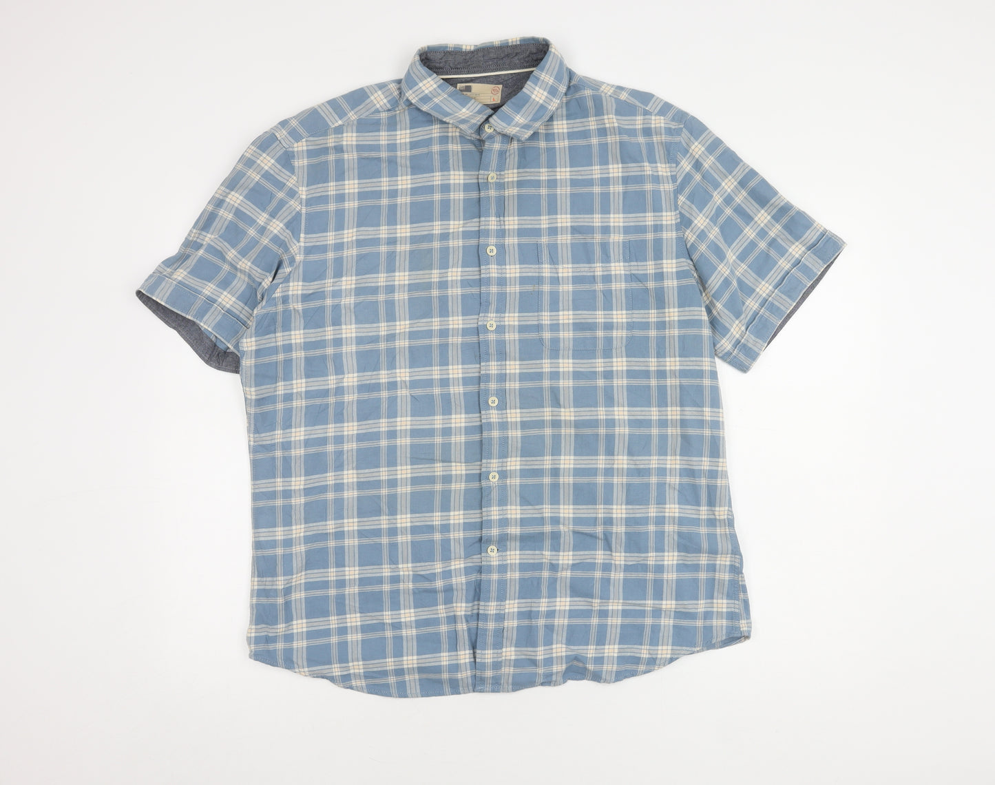 Marks and Spencer Men's Large Blue Check Shirt