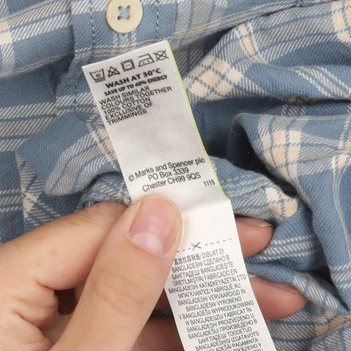 Marks and Spencer Men's Large Blue Check Shirt