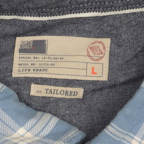 Marks and Spencer Men's Large Blue Check Shirt