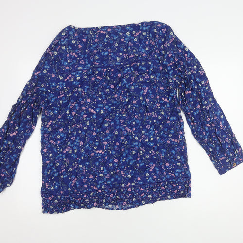 Country Rose Blue Floral Blouse Women's Size 22 Tunic Style