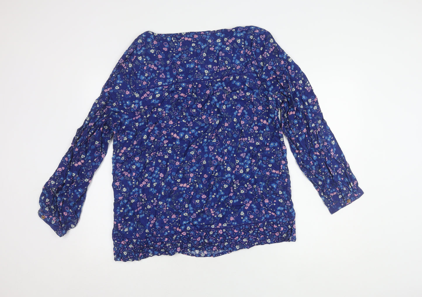 Country Rose Blue Floral Blouse Women's Size 22 Tunic Style