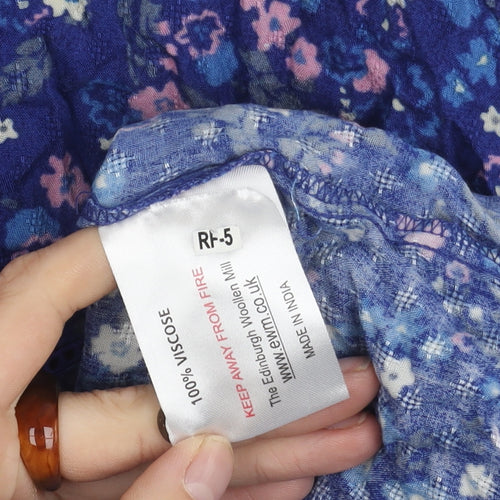 Country Rose Blue Floral Blouse Women's Size 22 Tunic Style
