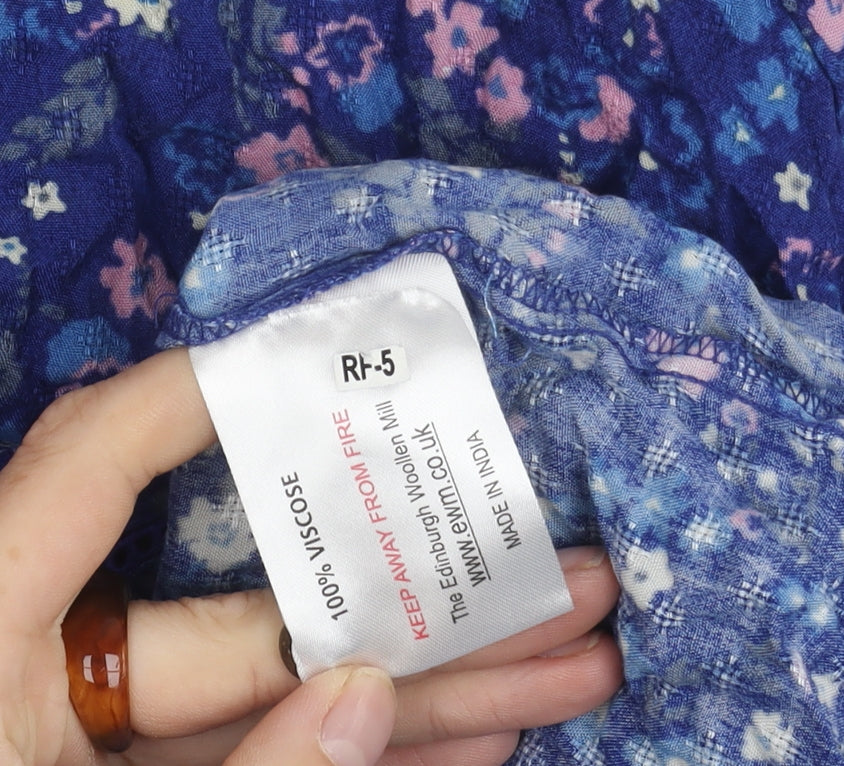 Country Rose Blue Floral Blouse Women's Size 22 Tunic Style