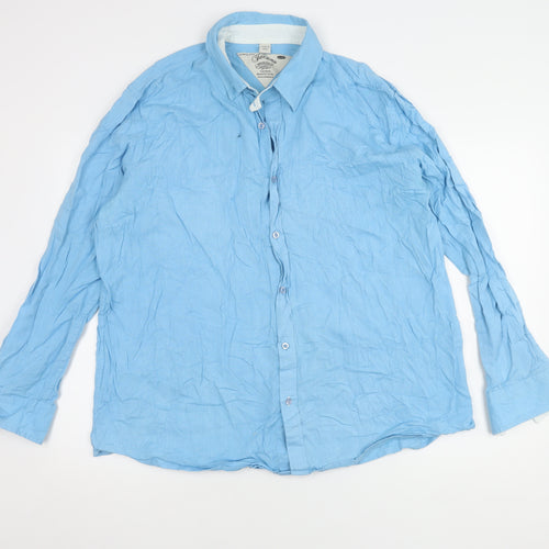 Jacamo Men's Blue XL Long Sleeve Button-Up Shirt