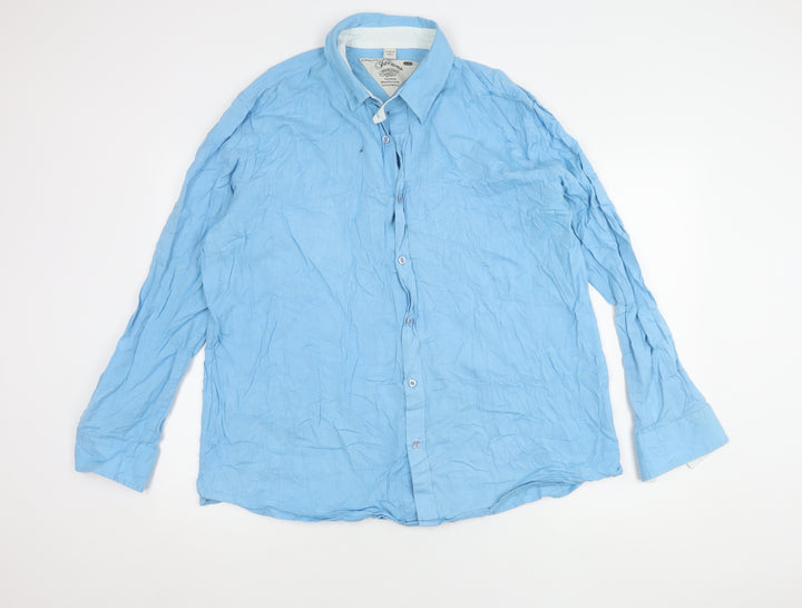 Jacamo Men's Blue XL Long Sleeve Button-Up Shirt