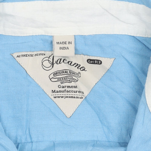Jacamo Men's Blue XL Long Sleeve Button-Up Shirt