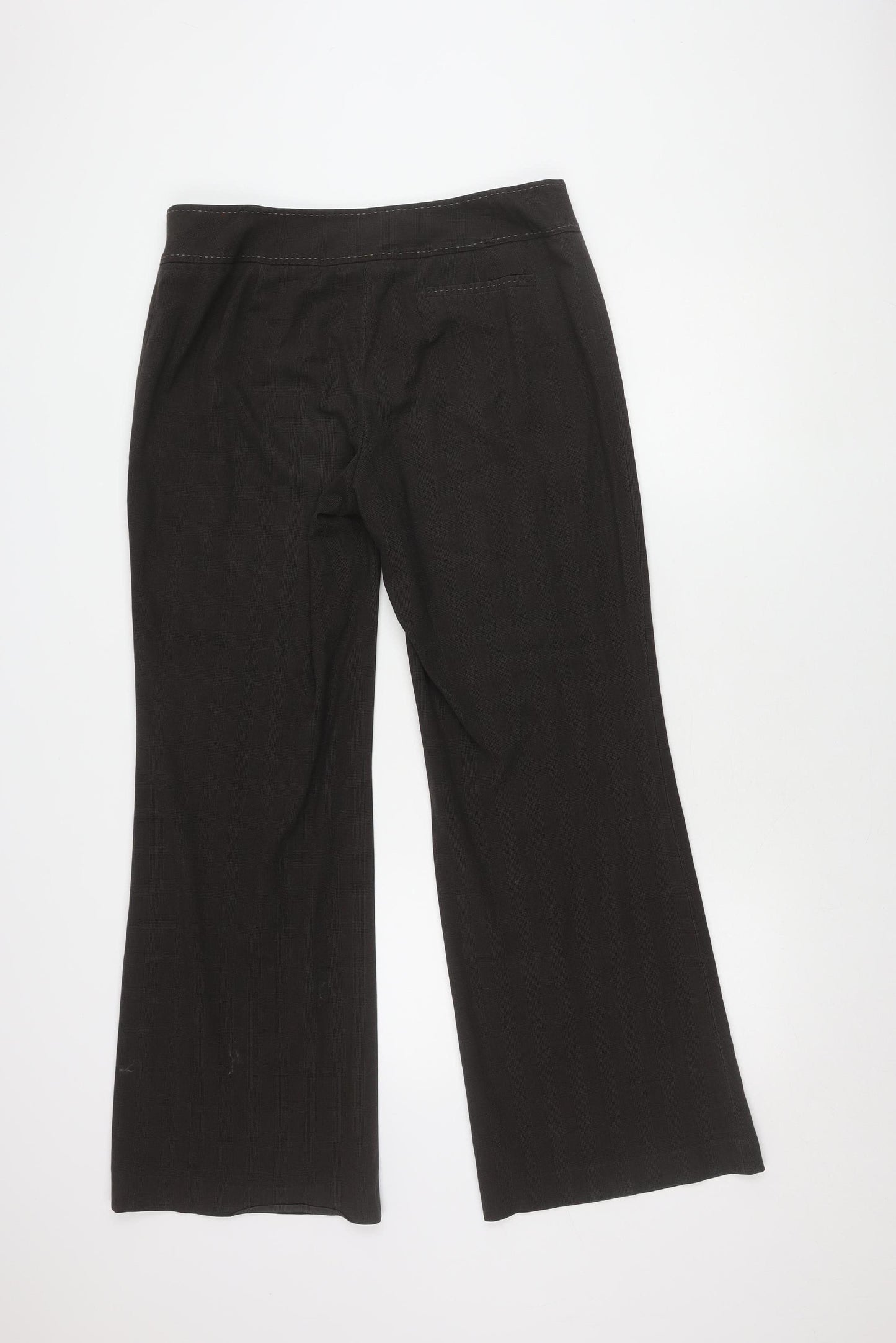 Next Women's Black Check Trousers Size 14 Regular
