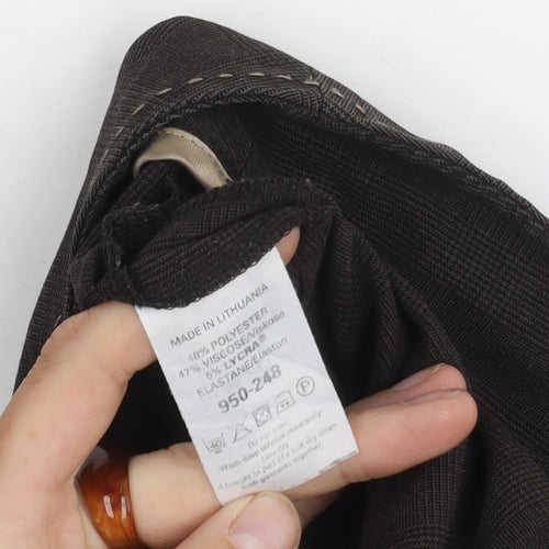 Next Women's Black Check Trousers Size 14 Regular