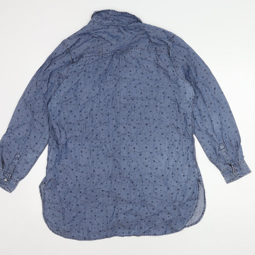 Marks and Spencer Women's Blue Button-Up Shirt Size 16