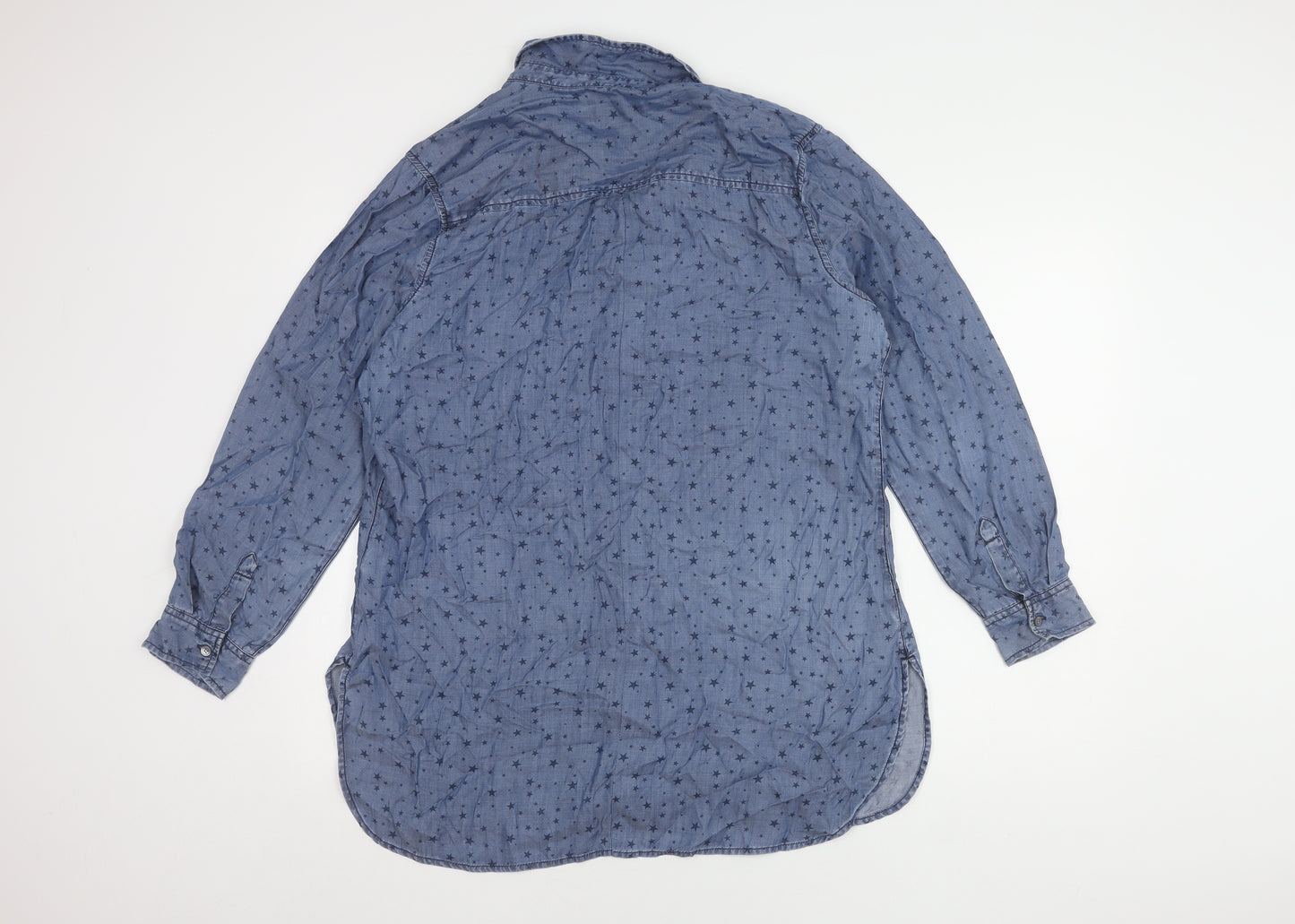 Marks and Spencer Women's Blue Button-Up Shirt Size 16