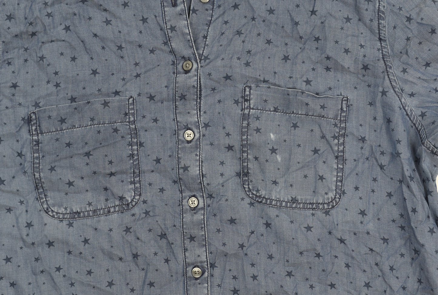 Marks and Spencer Women's Blue Button-Up Shirt Size 16