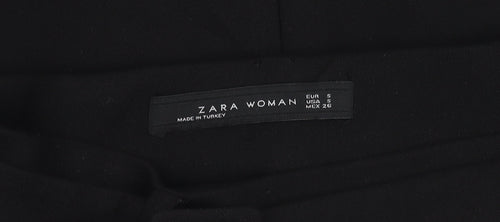 Zara Women's Black A-Line Skirt Buckle Accent S