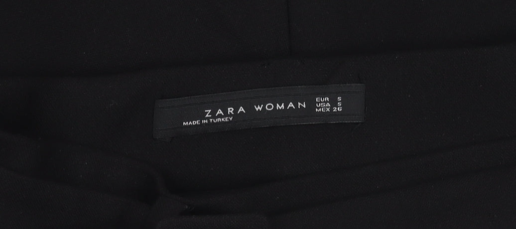 Zara Women's Black A-Line Skirt Buckle Accent S