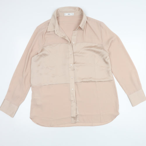 MNG Women's Beige Blouse, Size L - Regular Fit
