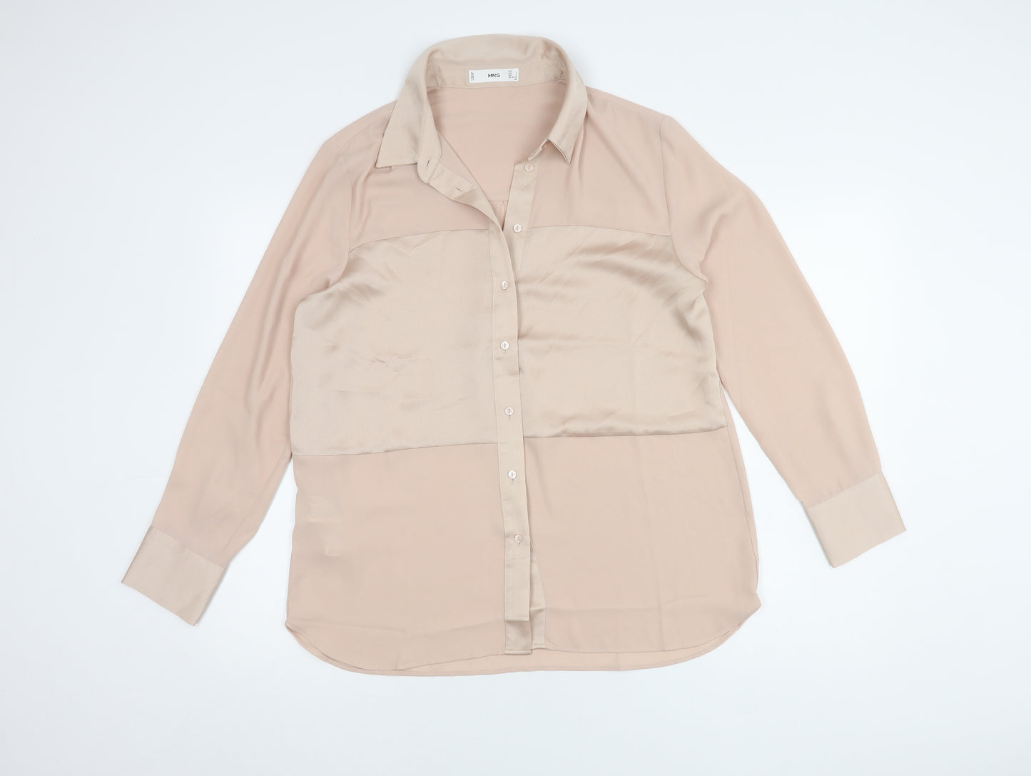 MNG Women's Beige Blouse, Size L - Regular Fit