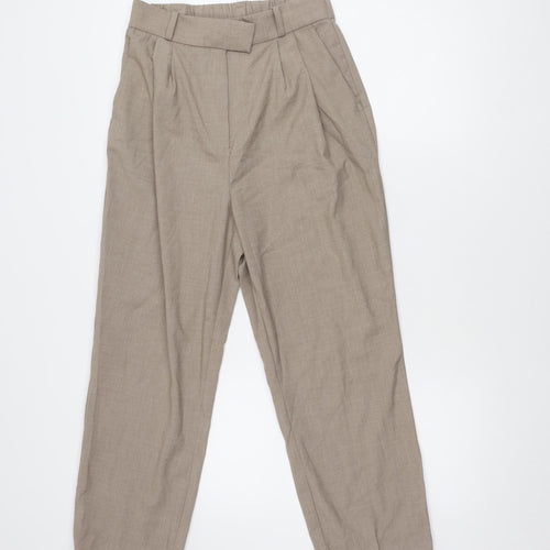 H&M Women's Beige Straight Trousers - Size 10