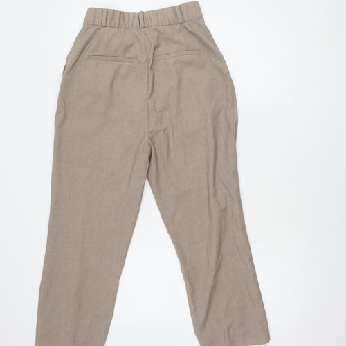 H&M Women's Beige Straight Trousers - Size 10