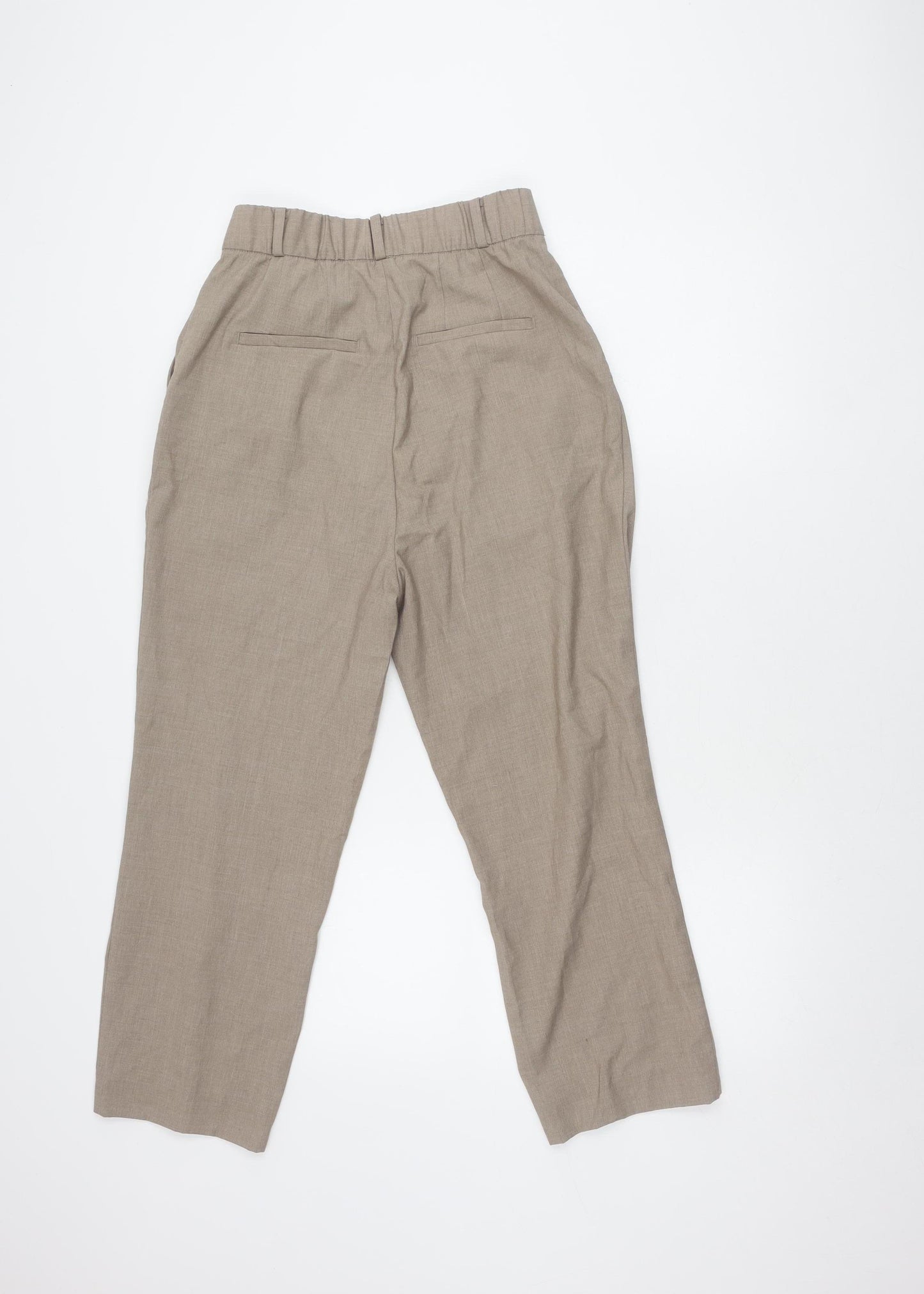 H&M Women's Beige Straight Trousers - Size 10