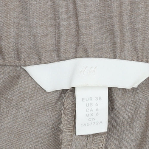 H&M Women's Beige Straight Trousers - Size 10