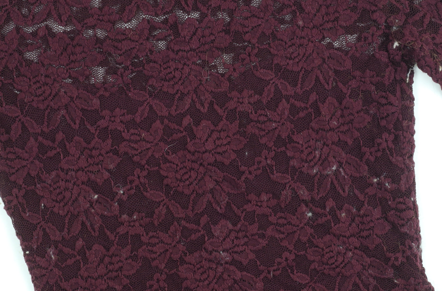 Bershka Women's Purple Lace Blouse M 3/4 Sleeve Casual